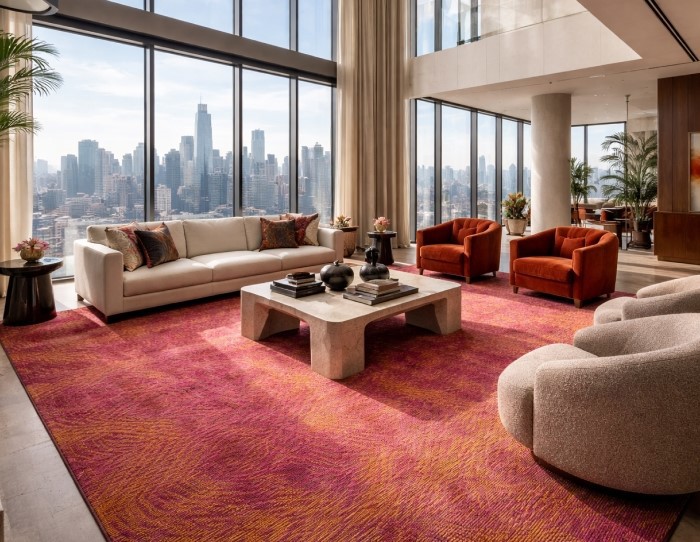 handmade pink rugs